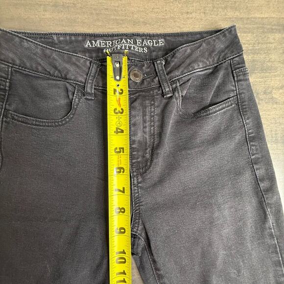 American Eagle Women Hi-Rise Jegging Super Stretch Black Wash Size 4 Jeans - Picture 6 of 8